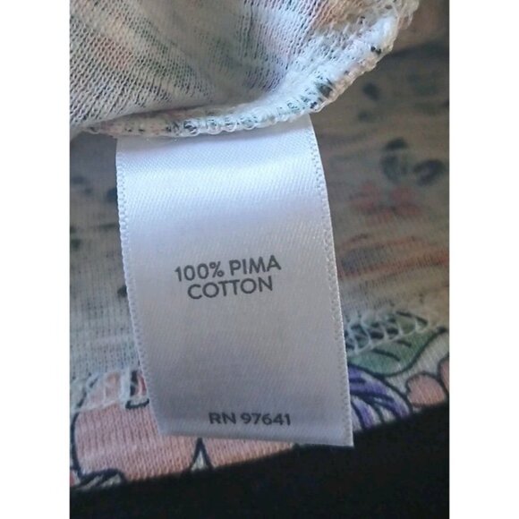 J. Jill Pima Slub Elbow Sleeve Top Plus Size 2X Pink Floral V Neck Popover - Picture 9 of 10